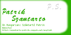 patrik szamtarto business card